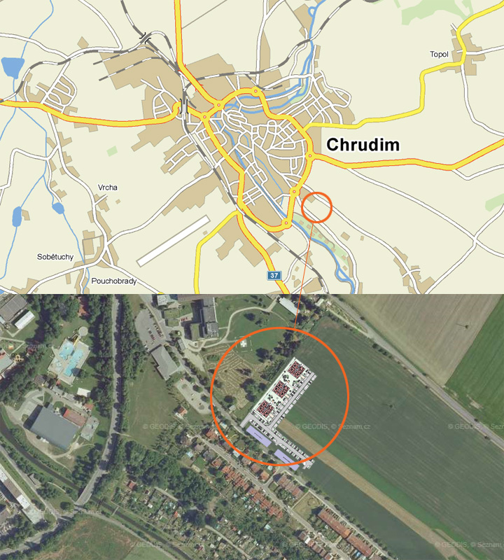 Chrudim Na Špici C, D, E - mapa umístění